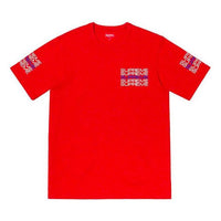 Supreme SS19 Stack Logo Tee Red logo Round Neck Short Sleeve Unisex SUP-SS19-431