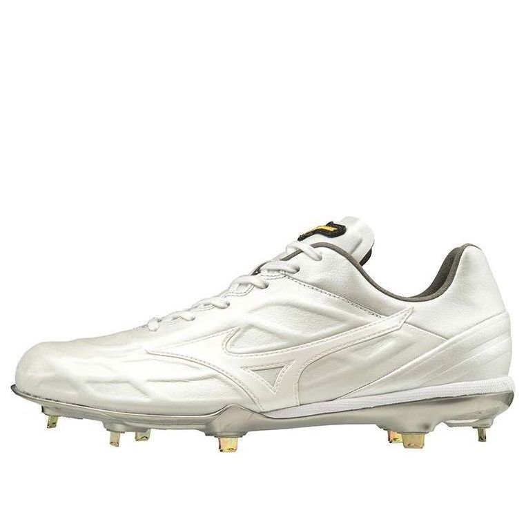 Mizuno Pro QS Low Top Wear-Resistant Baseball Shoes White Gray 11GM190001