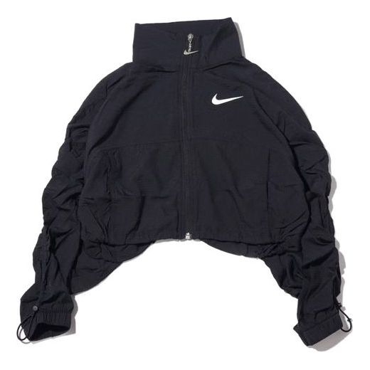 (WMNS) Nike Swoosh Woven Jacket 'Navy White' CJ3774-010