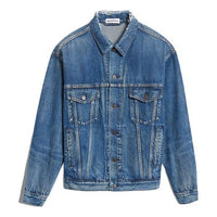 (WMNS) Balenciaga Logo Denim Jacket 'Blue' 557388TBP464773
