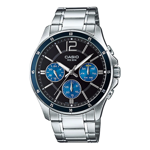 CASIO ENTICER Series Quartz Movement Watch Case Black Dial 50m Waterproof Analog MTP-1347D-2AV