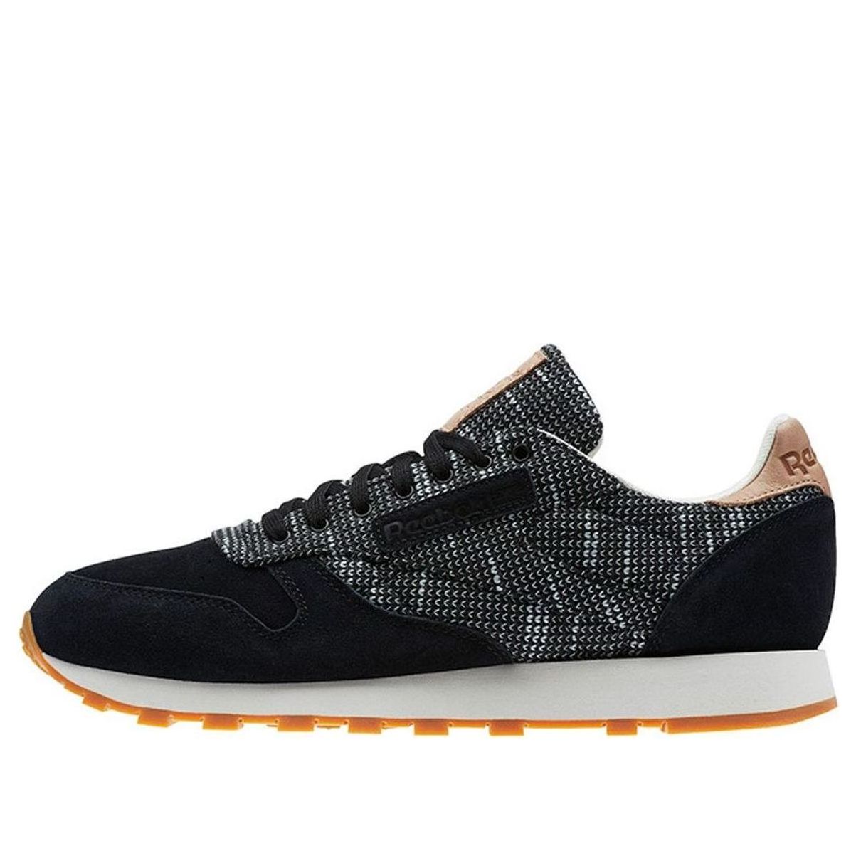 Reebok Classic Leather EBK Black Gray Shoes/Sneakers BS6236