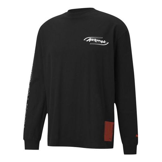 PUMA x ATTEMPT Crossover logo Printing Round Neck Black 598274-01