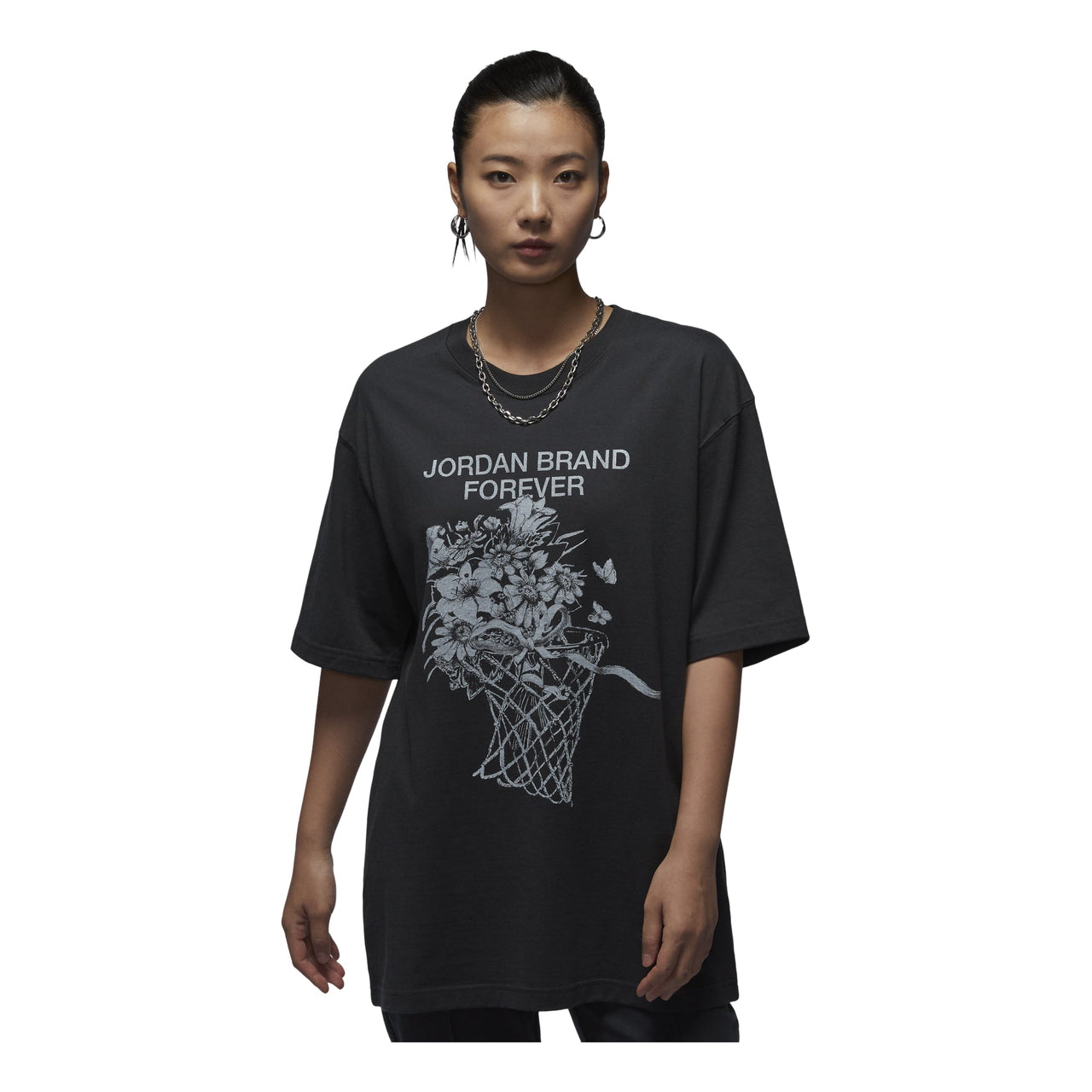(WMNS) Air Jordan Oversized Graphic T-Shirt Asia Sizing 'Off Noir' FV7120-045