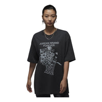 (WMNS) Air Jordan Oversized Graphic T-Shirt Asia Sizing 'Off Noir' FV7120-045