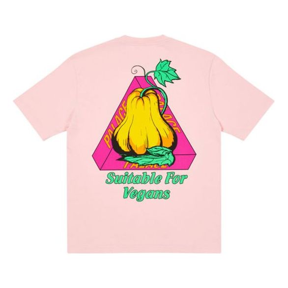 PALACE Nein Cheese Nein Egg T-Shirt Pink Back Printing Short Sleeve Unisex P19TS300