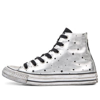 Converse Chuck Taylor All Star Metallic Silver Star Leather High Top 165755C