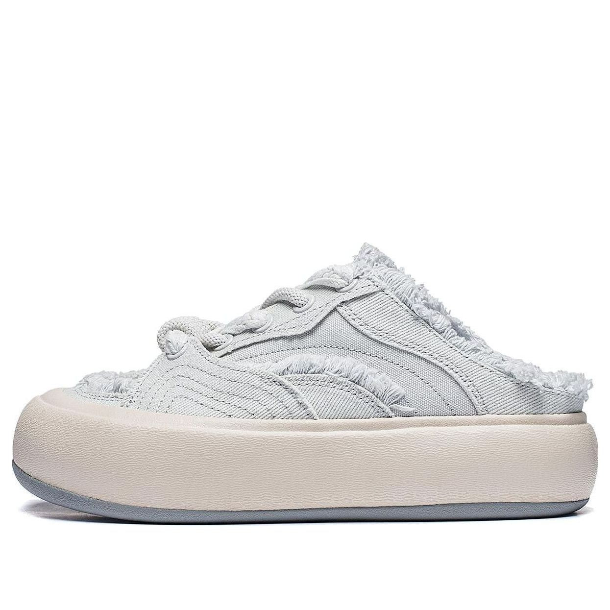 (WMNS) Li-Ning Puff Platform Mule 'Light Grey Beige' AZGU014-3