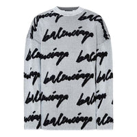 Balenciaga 3D Scribble Crewneck Cotton Knit 'White' 625985T31809040