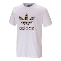 adidas originals Animal Tee Leopard print Logo Printing Round Neck Pullover Short Sleeve White GT4363