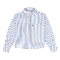 Levis Loose Lapel Stripe Short Long Sleeves Blue Shirt 29685-0004