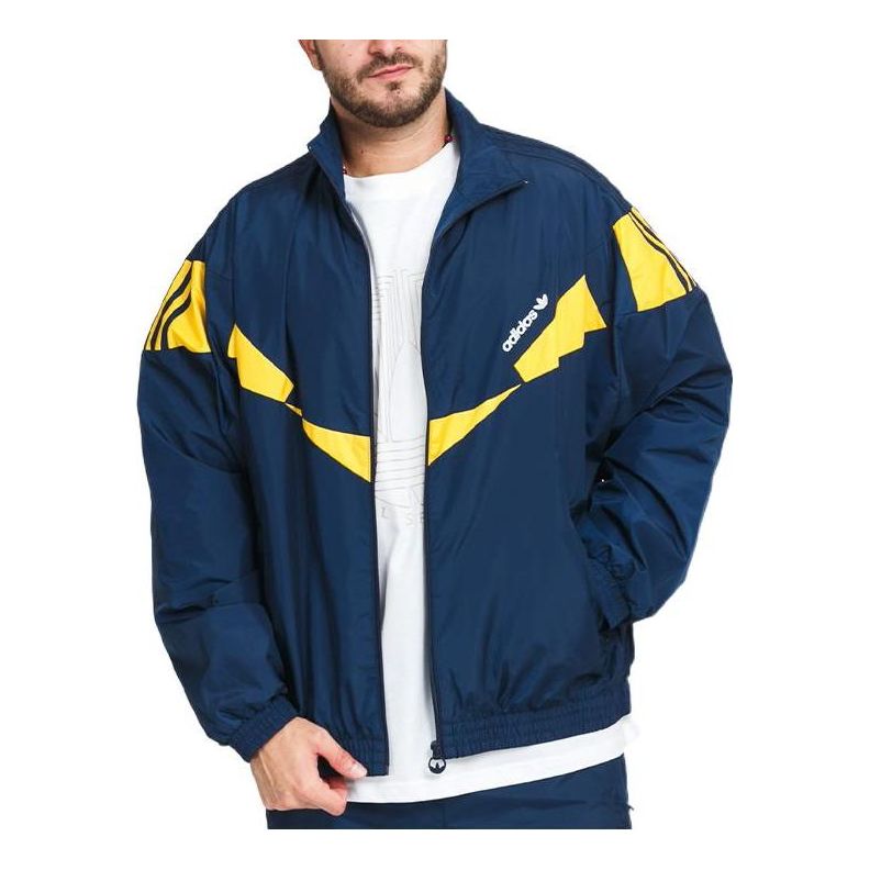 adidas originals Pattern Printing Long Sleeves Jacket Blue HF9226