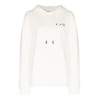 (WMNS) Off-White SS21 Logo Embroidered Arrow Hoodie Loose Fit White OWBB035R21JER0020331
