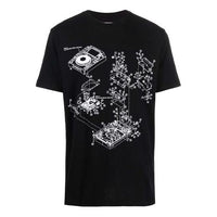 Off-White FW21 Pattern Printing Round Neck Short Sleeve Version Black OMAA027G21JER0031059