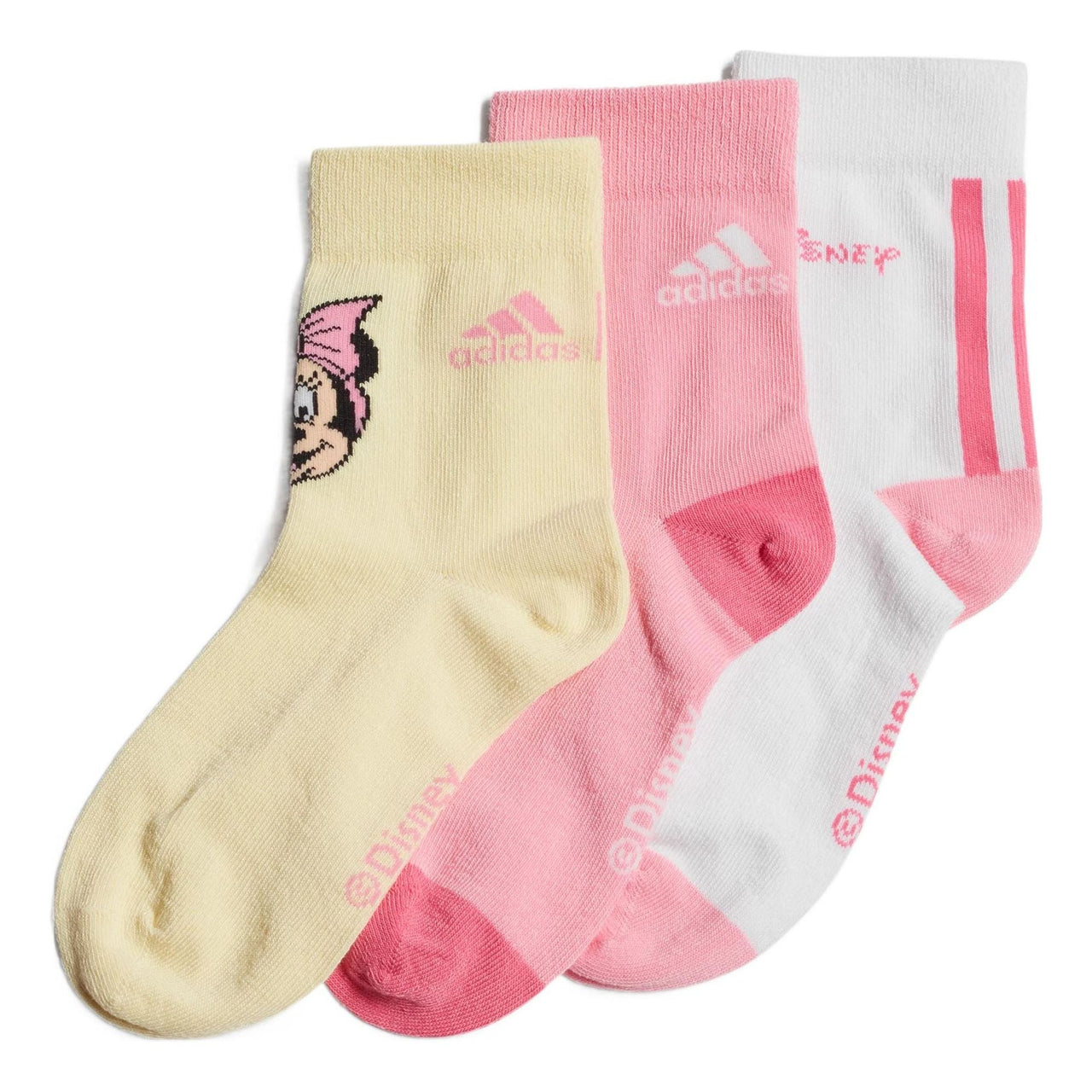 (GS) adidas x Disney Minnie and Daisy Socks 3 Pairs 'Yellow / Bliss Pink / White' HI1235