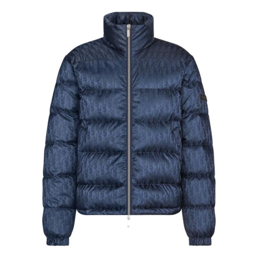 DIOR Oblique Down Jacket 'Navy Blue Technical Jacquard' 943C449A4462-C595
