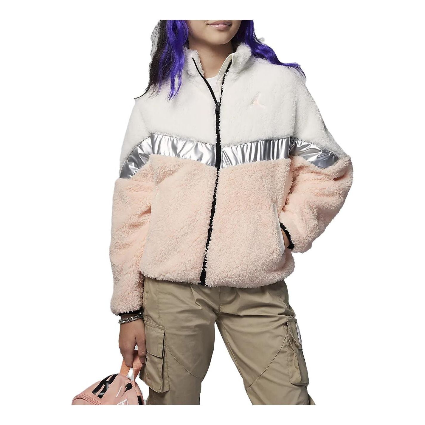 (GS) Air Jordan Fleece Jacket 'Pink' FD5041-133