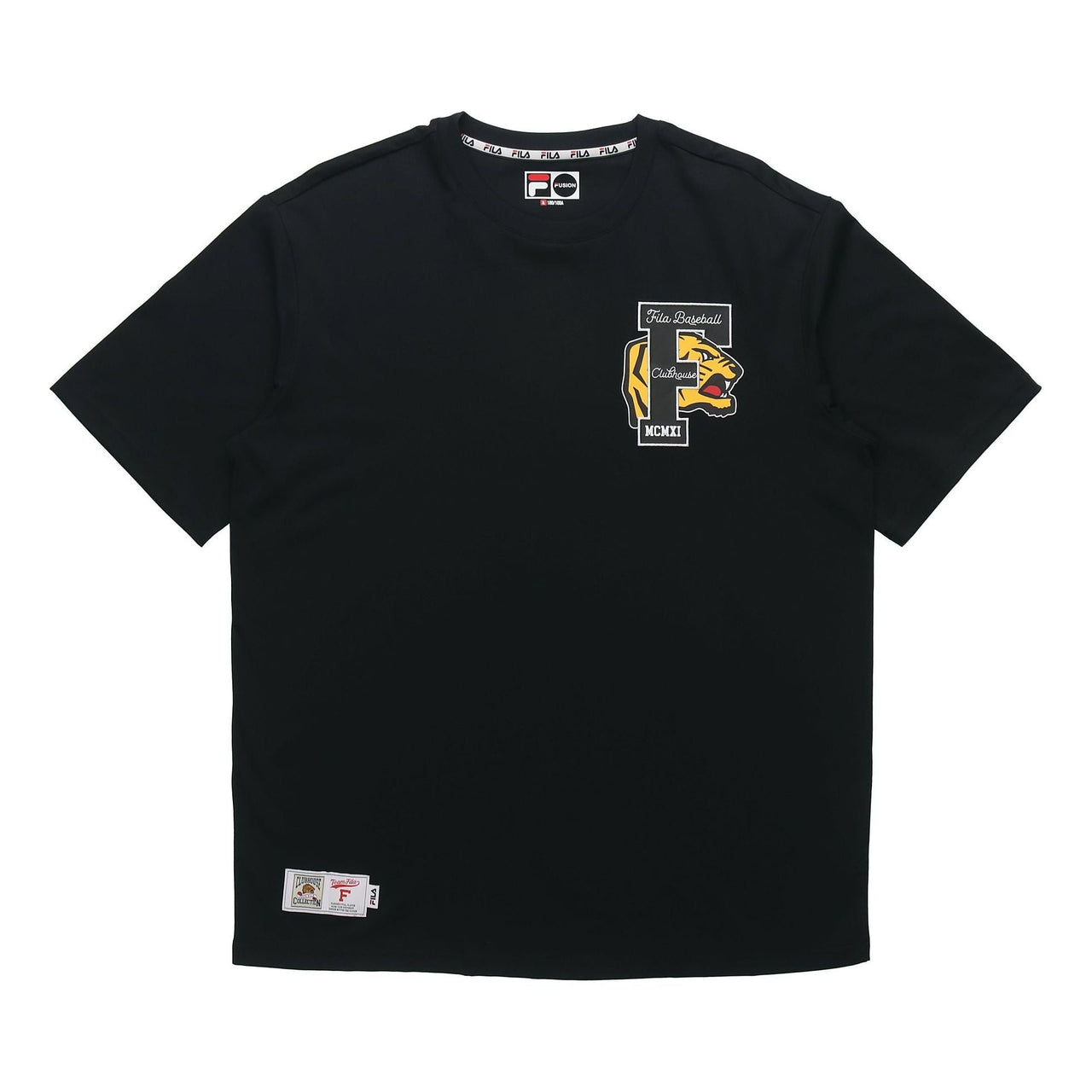FILA FUSION Casual Loose Pullover Short Sleeve Black T11M112103F-BK