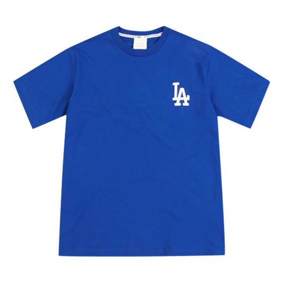 MLB NY/LA Los Angeles Dodgers Basic Small Label Printing Sports Round Neck Loose Short Sleeve Unisex Blue 31TS21931-07U