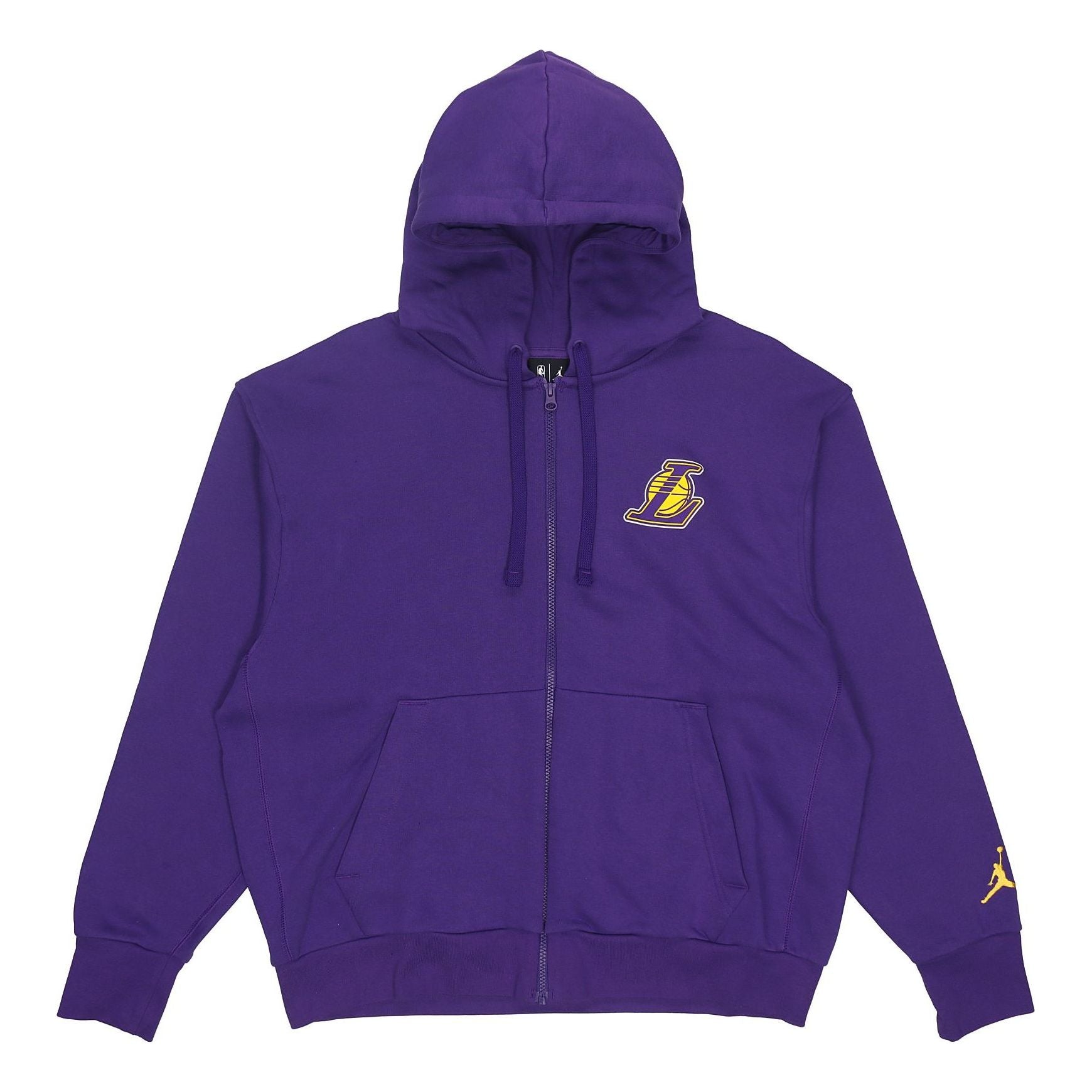 Men's Jordan NBA Los Angeles Lakers Long Sleeves Hooded Zipper Cardigan Fleece Jacket Purple DB1880-504