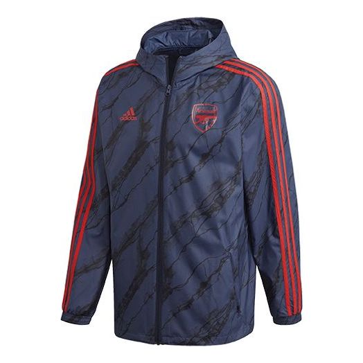 adidas Afc Windbreakr England Arsenal Casual Football Hooded Jacket For Men Indigo FQ6932
