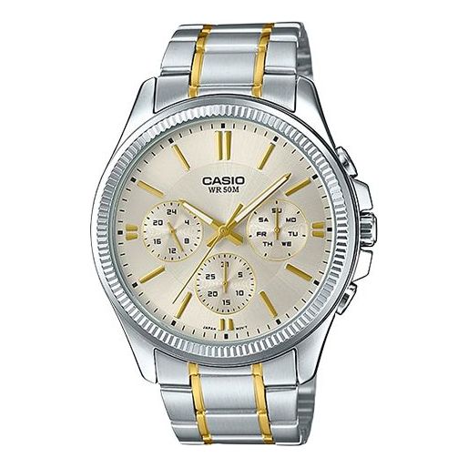 CASIO Waterproof Stainless Steel Strap Quartz Mens Silver Analog MTP-1375SG-9AVDF