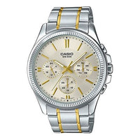 CASIO Waterproof Stainless Steel Strap Quartz Mens Silver Analog MTP-1375SG-9AVDF