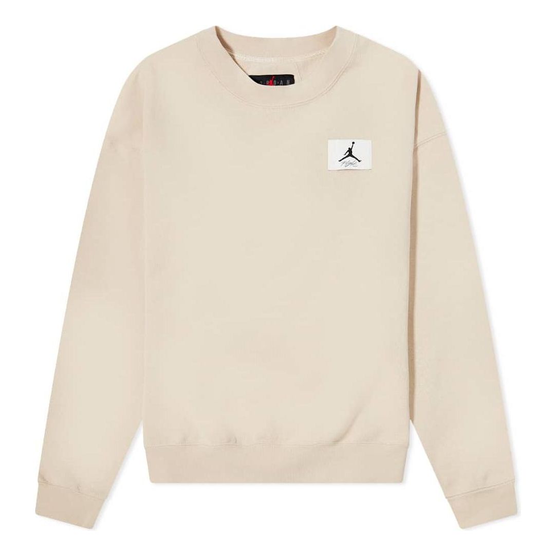 (WMNS) Air Jordan Essentials Fleece Crew Sweatshirt 'Sand' DM5189-126