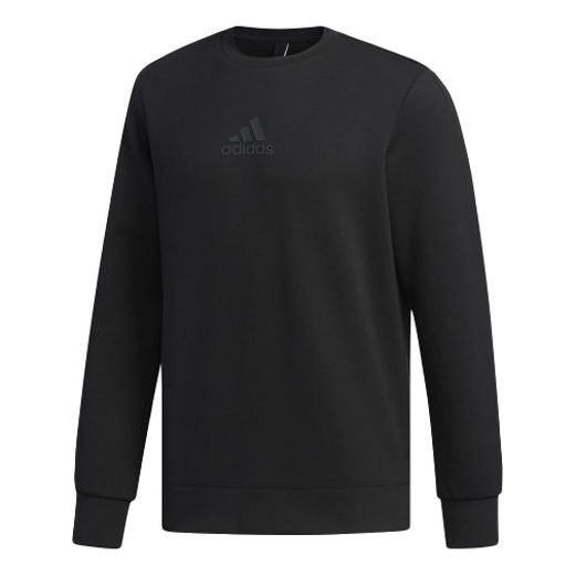 adidas Solid Color Pullover Knit Sports Black FJ0252