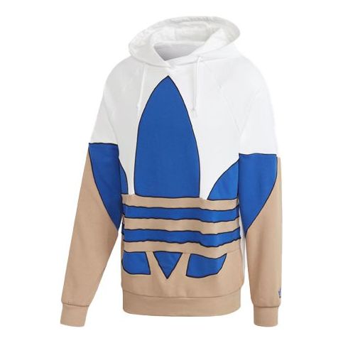 adidas originals Large logo Printing Colorblock Sports hooded Jacket White GE6225