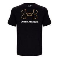 Men's Under Armour Casual Sports Breathable Alphabet Printing Short Sleeve Black 1371039-001