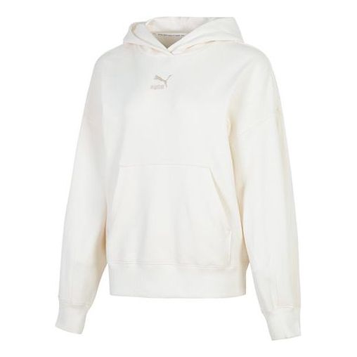 (WMNS) PUMA Classic Oversized Hoodie TR 'White Grey' 673576-99