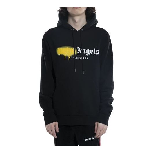 Men's PALM ANGELS Yellow Alphabet Logo Printing Black PMBB003S206360641060