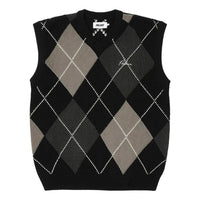 Palace Argyle Knit Vest 'Black Grey' P25KW025