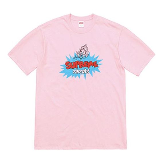 Supreme SS18 Ganesha Tee Light Pink Thailand Printing Short Sleeve Unisex SUP-SS18-506