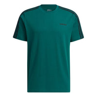 adidas neo M Ce 3s Tee Stripe Logo Sports Round Neck Short Sleeve Green HC9950