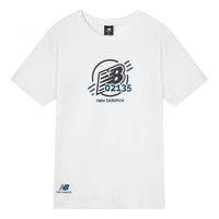New Balance Funny Logo Printing Knit Sports Round Neck Short Sleeve White AMT12392-WT