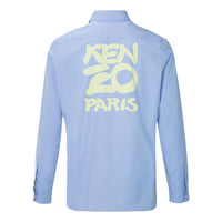 KENZO SS21 Cotton Causual Long Sleeve Shirt Male Blue FA55CH2151FA-65