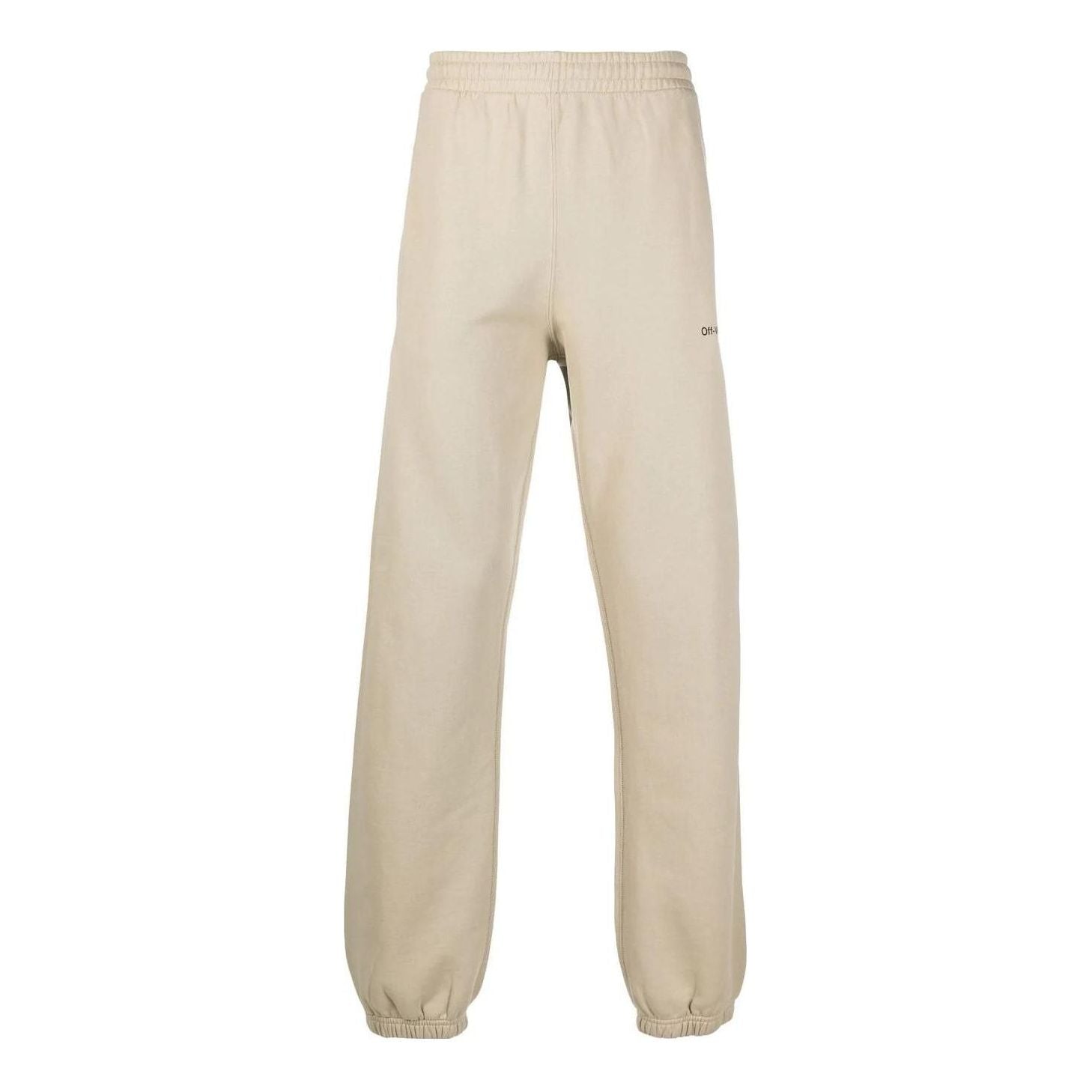 Men's Off-White FW22 Twill Printing Bundle Feet Sports Pants/Trousers/Joggers Loose Fit Beige OMCH029S22FLE0031710
