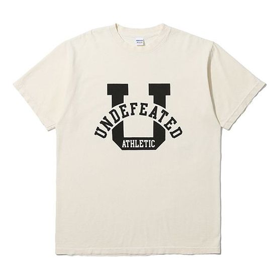 Men's UNDEFEATED Alphabet Printing Minimalistic Casual Short Sleeve White 80079-WHITE