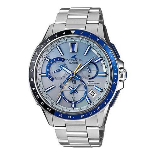 CASIO Blue DialSilver Strap Blue DialSilver Strap Mens BlueSilver Analog OCW-G1100C-7A2021