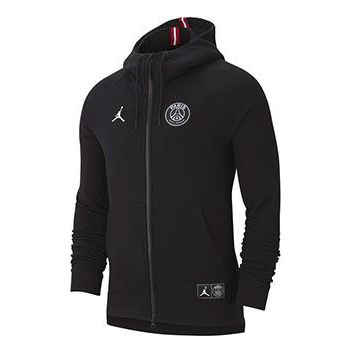 Air Jordan x PSG Crossover Paris Saint-Germain Sports Hooded Jacket Black BQ4195-010