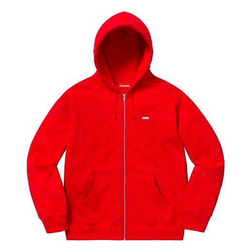 Supreme FW18 Reflective Small Box Zip Up Sweatshirt Red SUP-FW18-1283