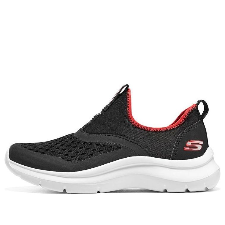 (GS) Skechers Comfy Slip On Shoes 'Black Red' 405260L-BKRD
