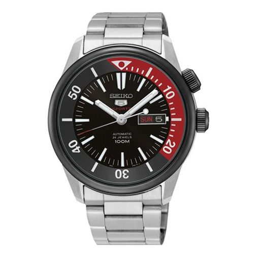 Men's SEIKO waterproof Mechanical Sports waterproof Black Red SRPB29J1
