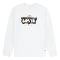 Men's Levis logo Printing Round Neck Pullover White 17895-0108