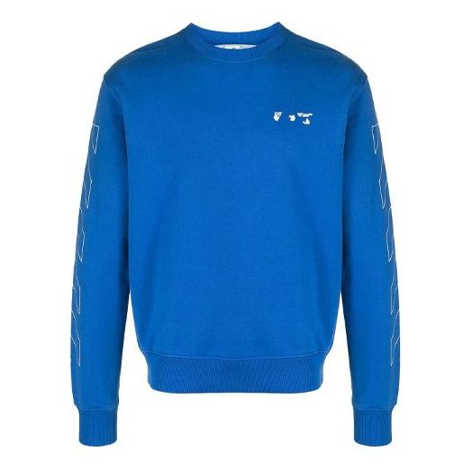 Off-White SS21 Round Neck Long Sleeves Version Blue OMBA025S21FLE0024501