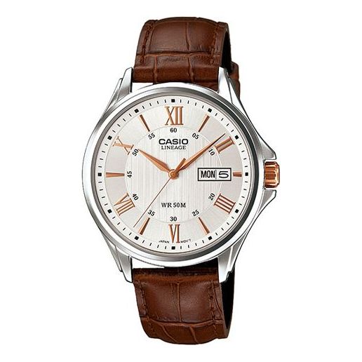 Casio Lineage Analog Watch 'Brown Silver White' LIN-203L-7AV