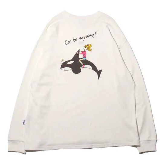 FILA x Ami x Atmos Crossover Back Printing Round Neck Pullover Unisex White FL3519-01