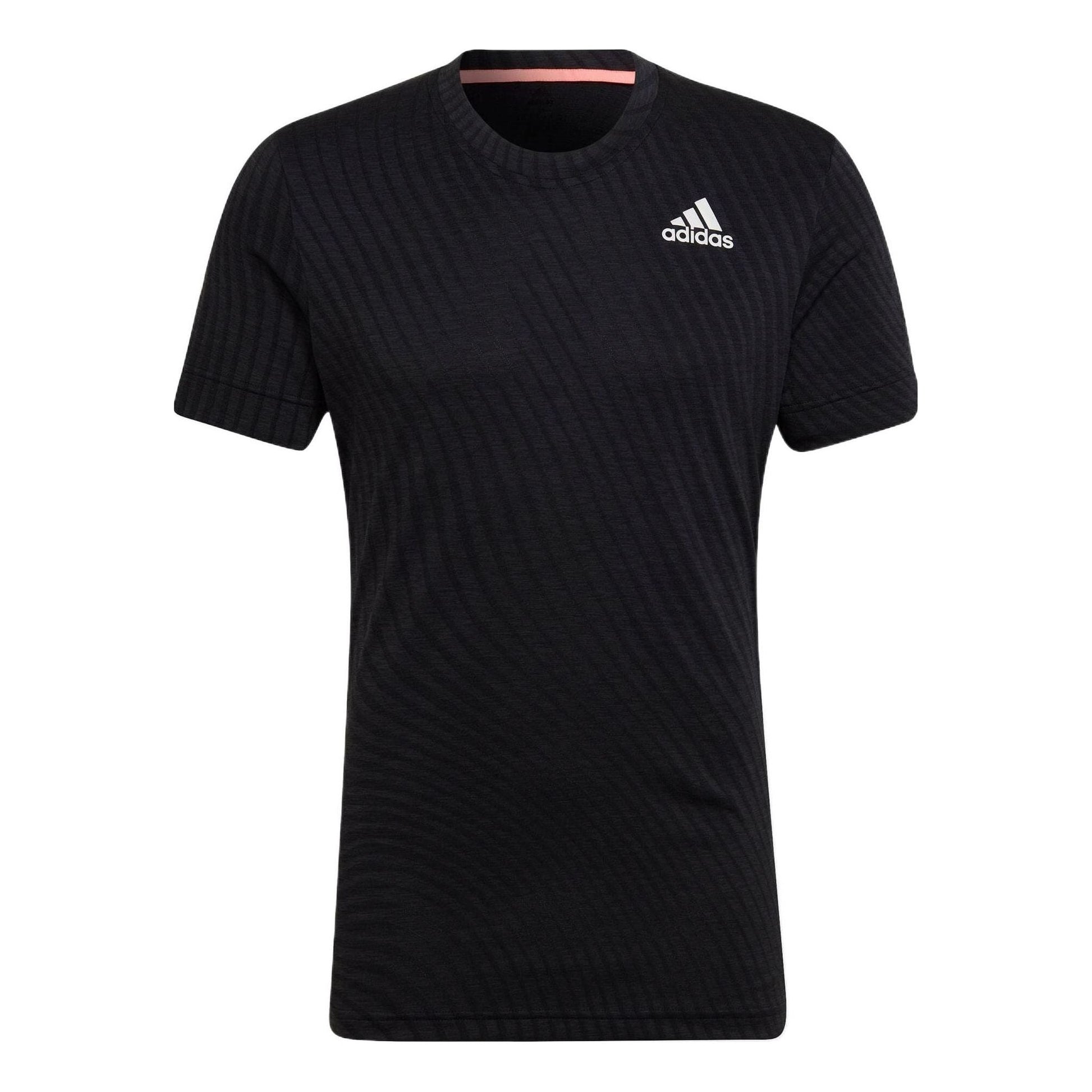 adidas Solid Color Logo Printing Round Neck Short Sleeve Black HB9143